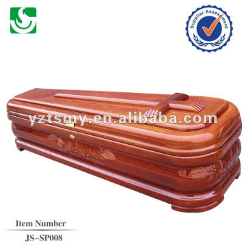 circular big size wooden coffin JS-SP008